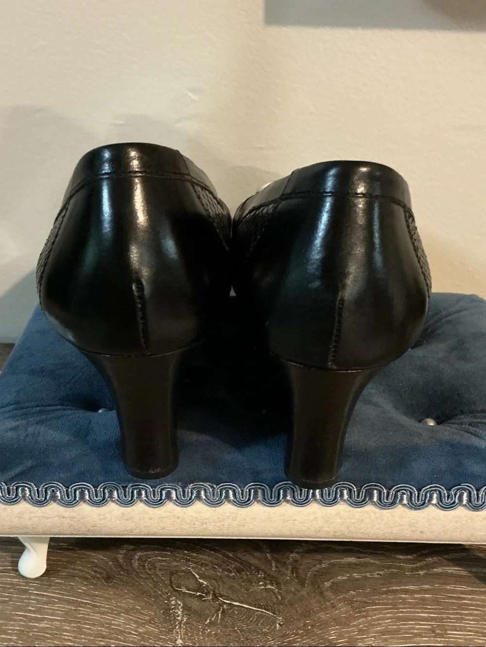 Brighton Nelly Black Snake Print Leather Peep-Toe Wedge Heels Sz 9 9.5 Silver